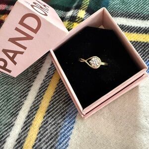 Pandora 14K Gold Ring with 0.75 Lab Grown Diamond Infinite Ring 8